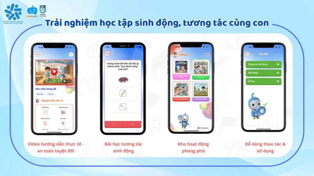 Giao diện trải nghiệm ứng dụng KidsEdu STEM Playhouse