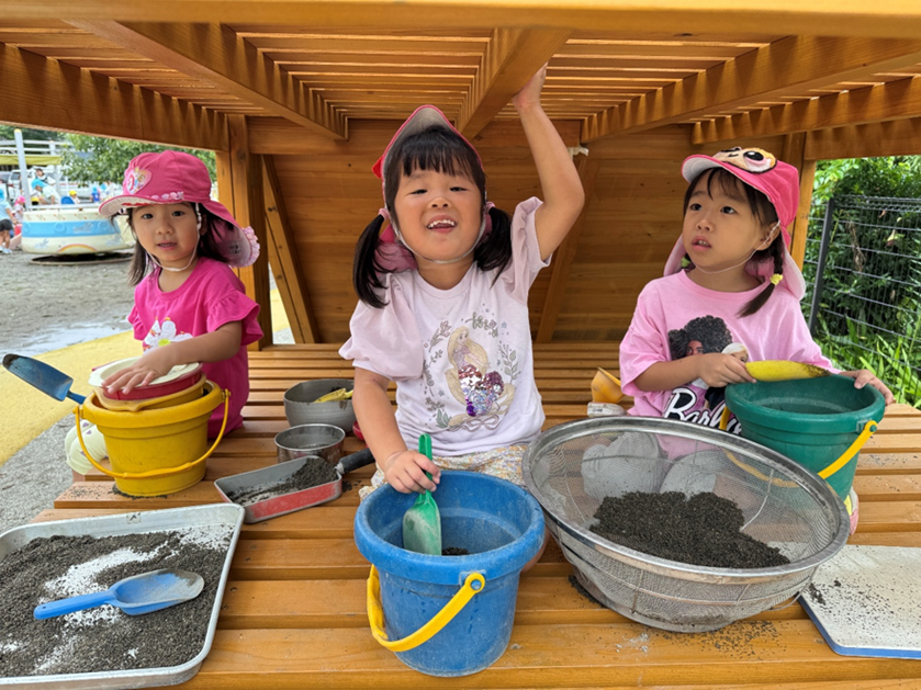 Kindergartners enjoyed playing outside with a variety of safe outdoor activities